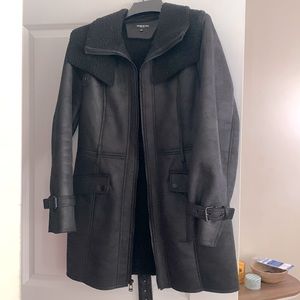 Kenneth Cole black shearling coat size L